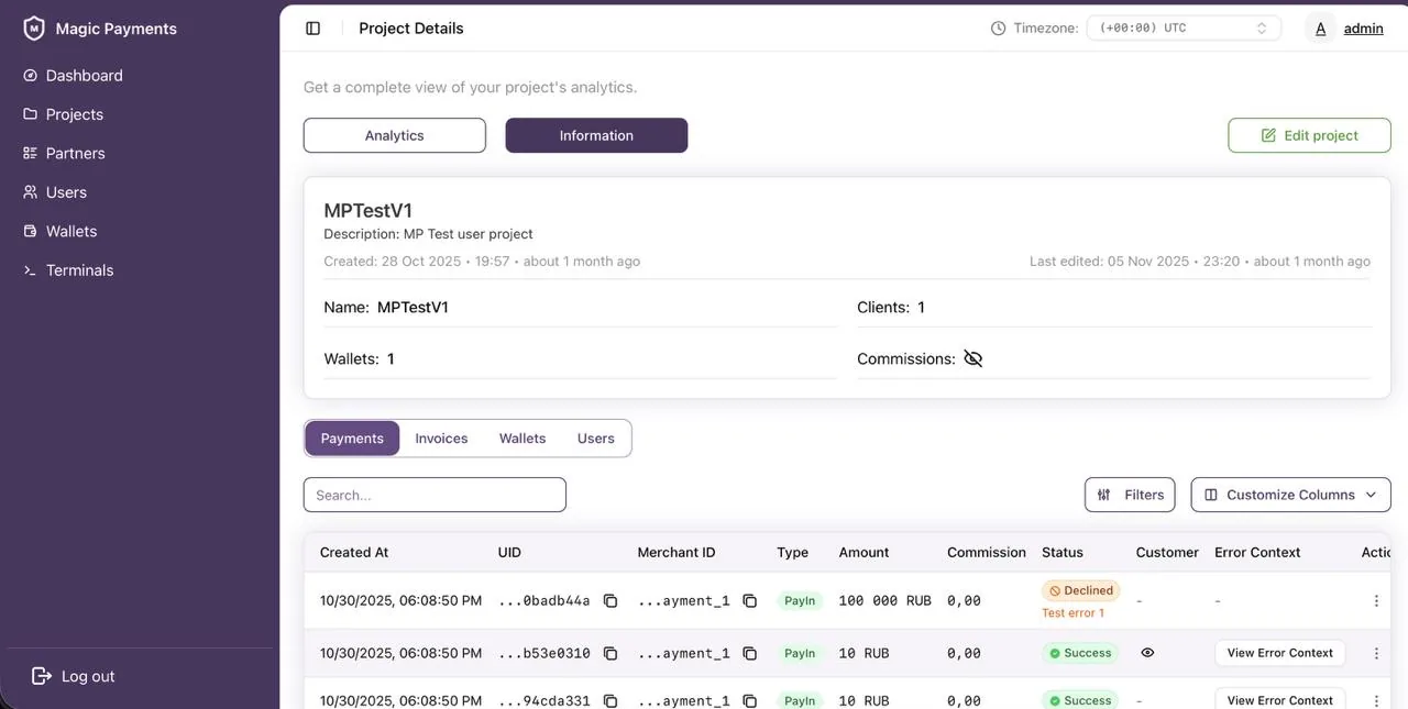 Fintech Backoffice System — screen 2