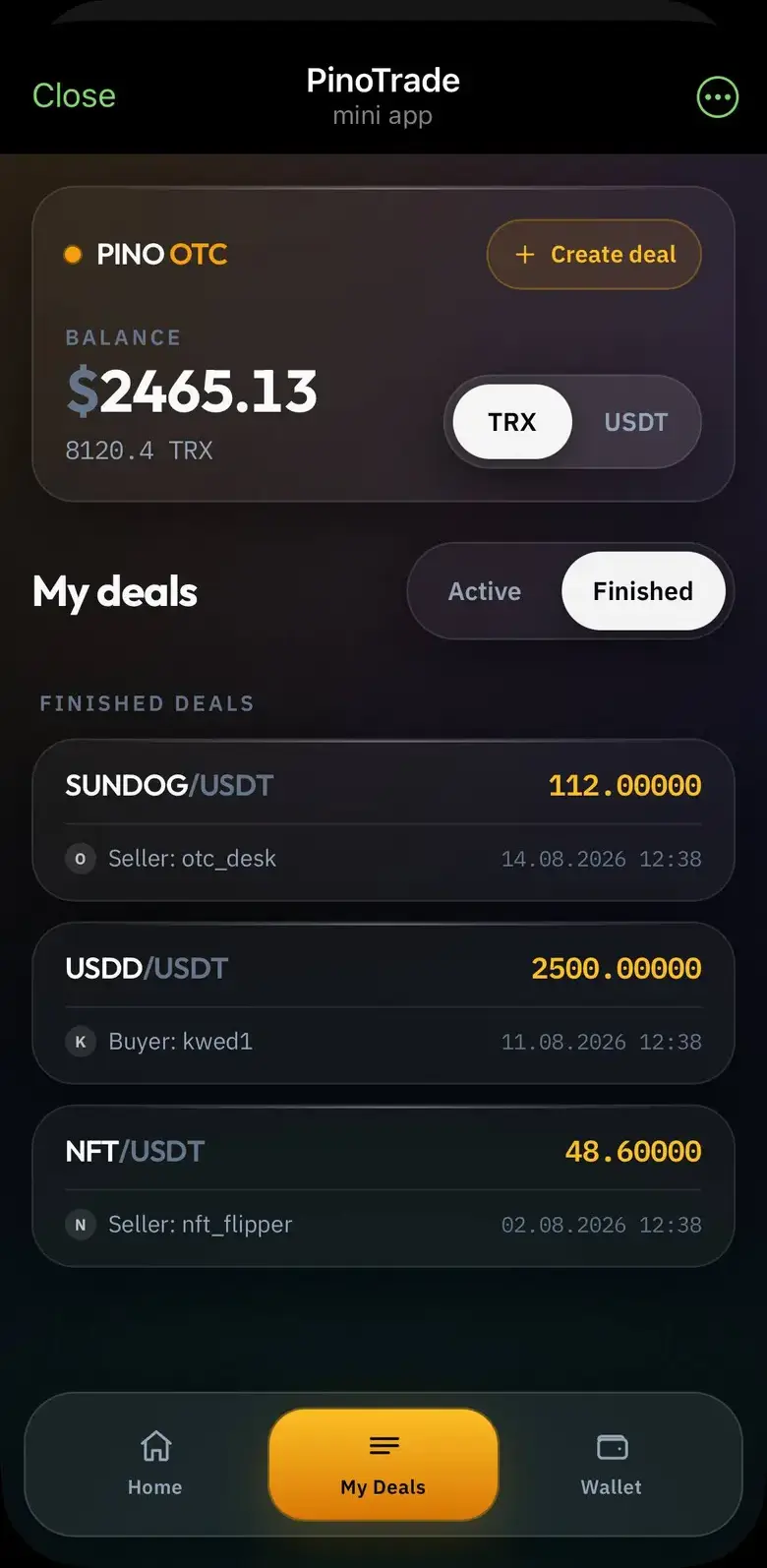 PinoTrade — screen 3
