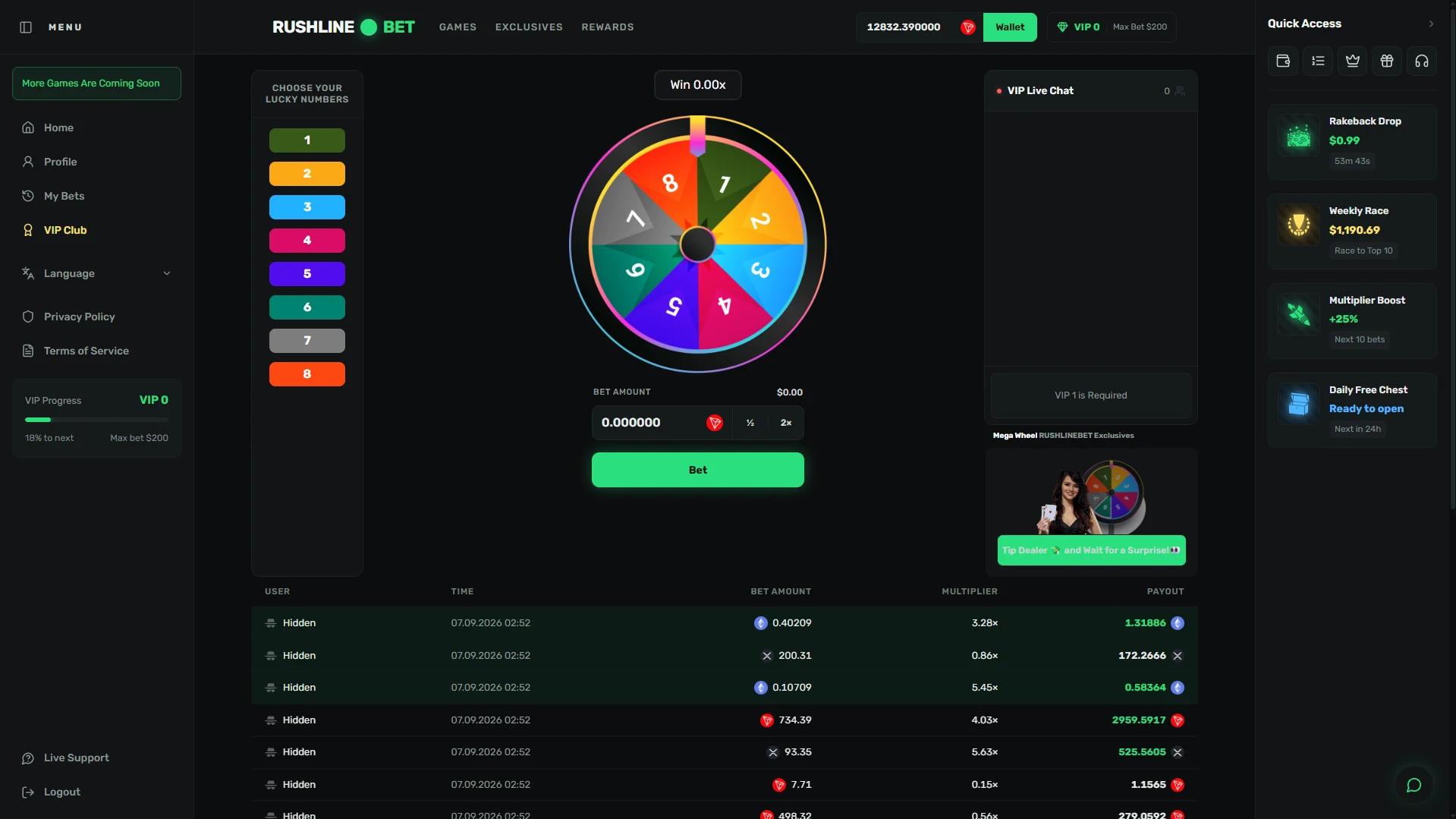 Rushline Bet — screen 5